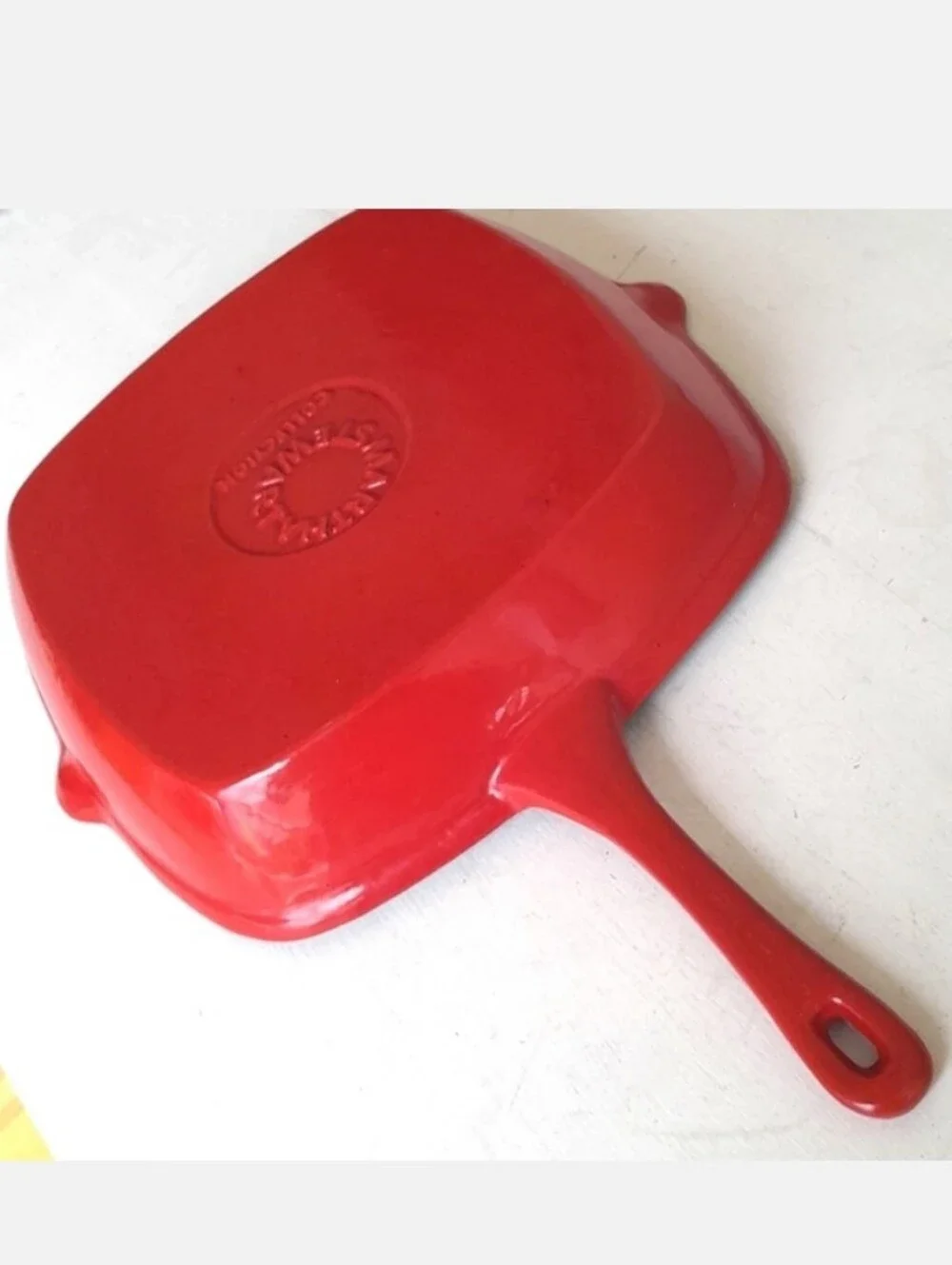Martha Stewart Iron Cast Grill Pan Red